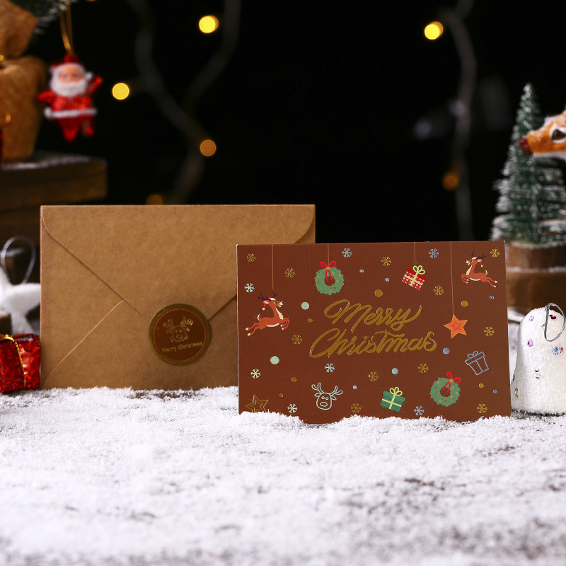 Picture of Spot Direct Sales New Christmas Greeting Card Thanksgiving Gift Card Christmas Card Blessing Message Card Wholesale Can Be Customized