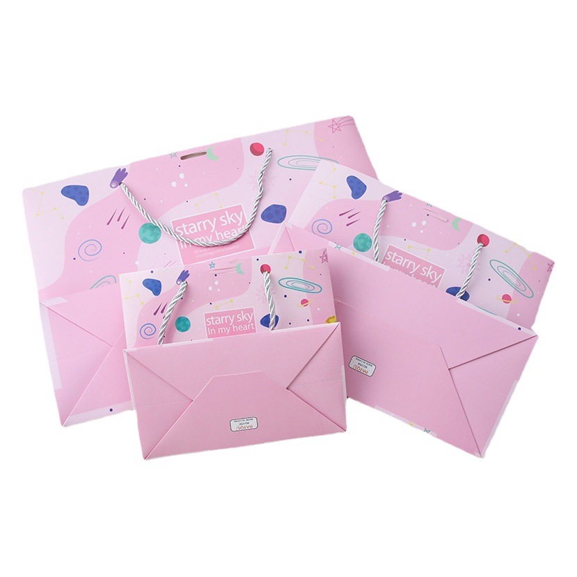 Source manufacturers in stock wholesale starry sky tote bag children's day paper bag birthday gift bag