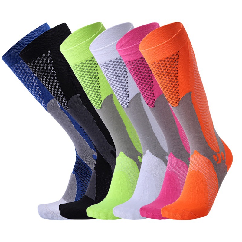 Mingjun Men's and Women's Outdoor Marathon Sports Socks Running Climbing Pressure Socks Calf Socks Adult Long Tube Compression Socks
