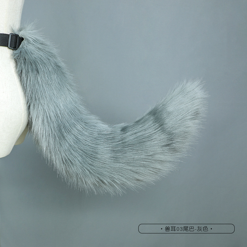 Picture of Handmade Simulated Animal Tail Cute Cosplay Dress up Comic Exhibition Fashion Accessories Handmade Plush Fox Tail