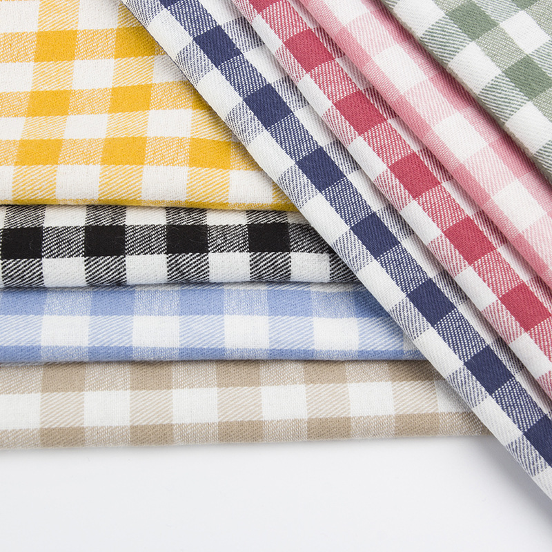 Cotton plaid fabric shirt plaid fabric brushed shirt cotton clothing yarn-dyed plaid fabric