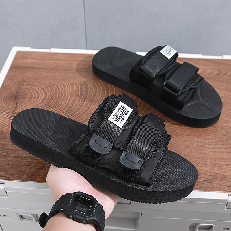 Summer Slippers Men's Korean-style Fashionable One-word Vietnamese Slippers Men's Sandals Personalized Fashionable Home Outfit Beach Shoes