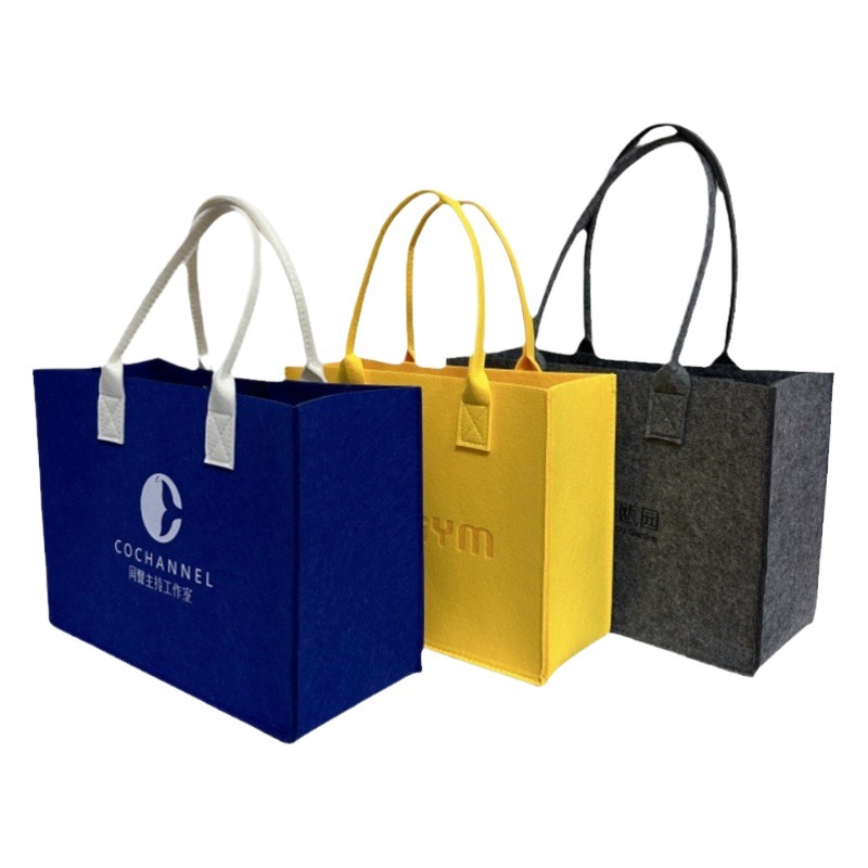 Picture of In-Stock Wholesale Mid-Autumn Felt Bags with Traditional Chinese Style, Various Styles Available, Thickened Large-Capacity Felt Tote Bags