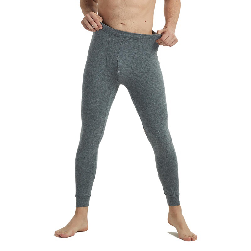 Men's long johns cotton men's warm pants winter bottoming cotton wool pants plus size teenagers single pants slim-fit line pants underpants