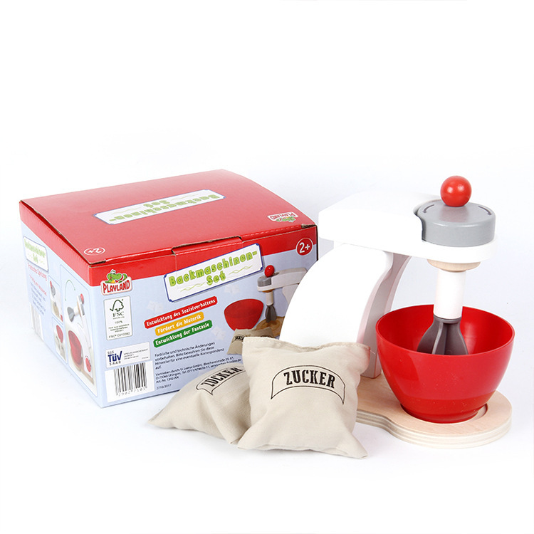 Picture of Children's Play Home Simulation Bread Machine Boys and Girls Mixer Cooking Kitchen Toy Set Wooden