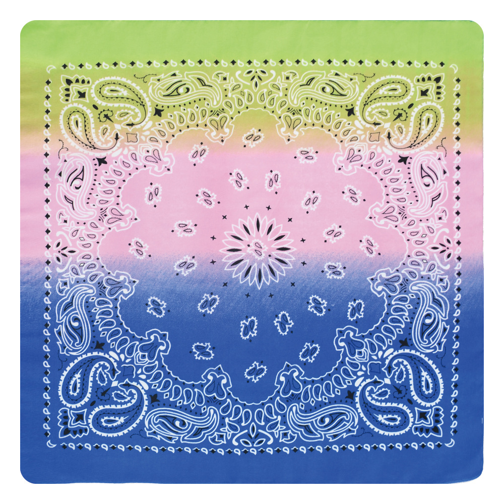Picture of Cross-border wholesale polyester double cashew gradient riding bandana headscarf outdoor hip hop square scarf wholesale