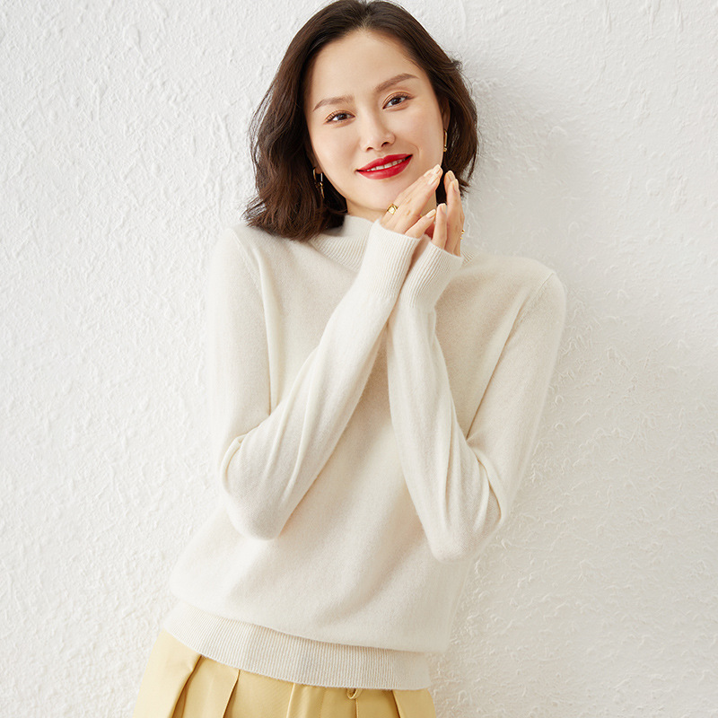 Picture of Bottoming Shirt Women's Knitted Sweater Women's Half-High Knitted Sweater Women's Cross-Border Knitwear Long-Sleeved Knitted Women's Bottoming Shirt Outer Wear