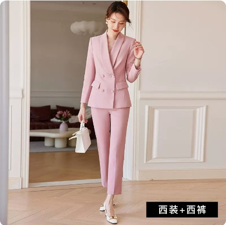 Picture of Spring and Autumn New elegant red suit suit wedding annual meeting goddess fan double-breasted formal wear business wear overalls