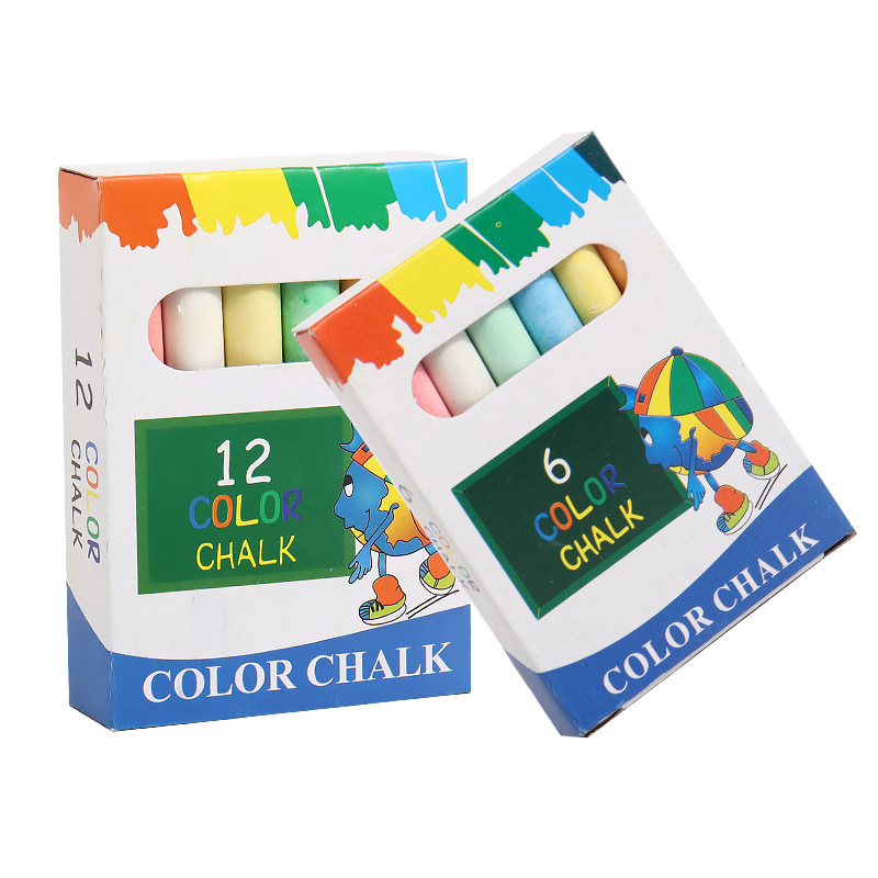 Picture of in stock wholesale gypsum powder ordinary whiteboard color chalk 12 children's drawing board/teaching supplies blackboard