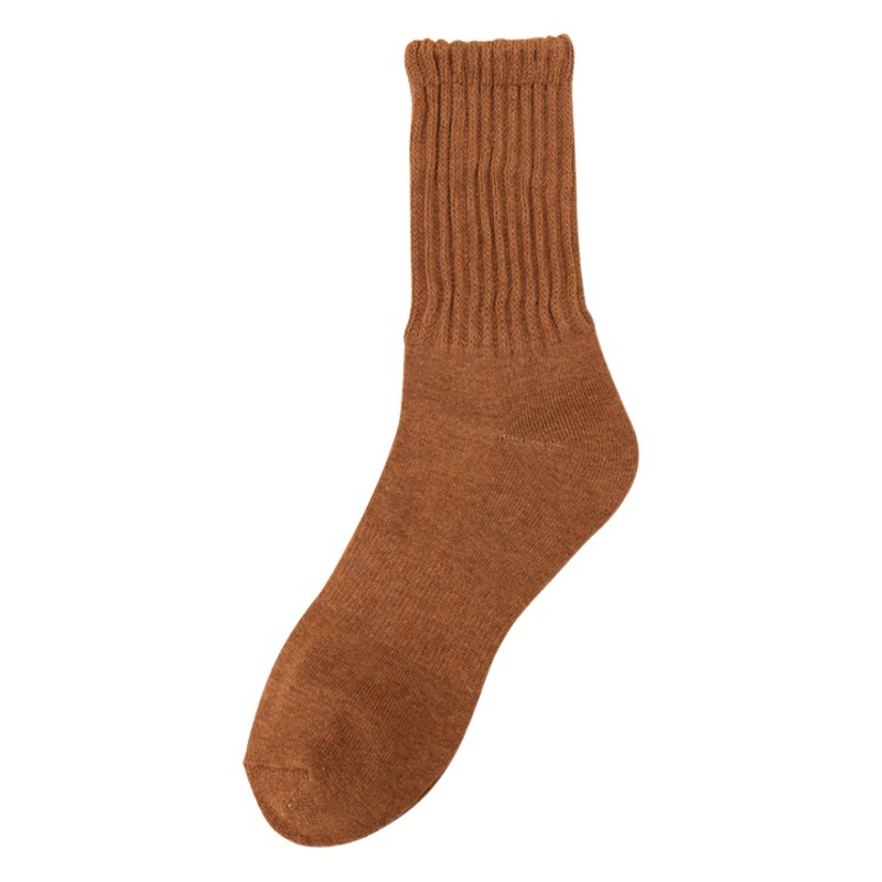 Men's Autumn and Winter Fleece Lined Long Socks Warm Winter Thick Black Stockings Men's Old Men's Loose Cotton Socks