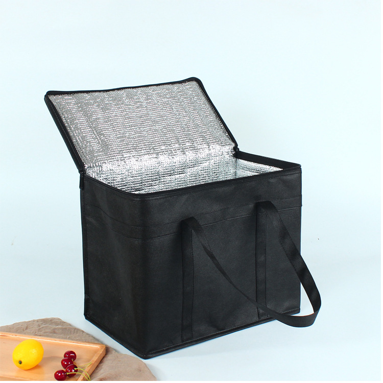 Picture of Cross-border in stock Supply Non-woven Insulation Aluminum Foil Takeaway Insulation Bag Large Folding Insulation Bag Storage Bag