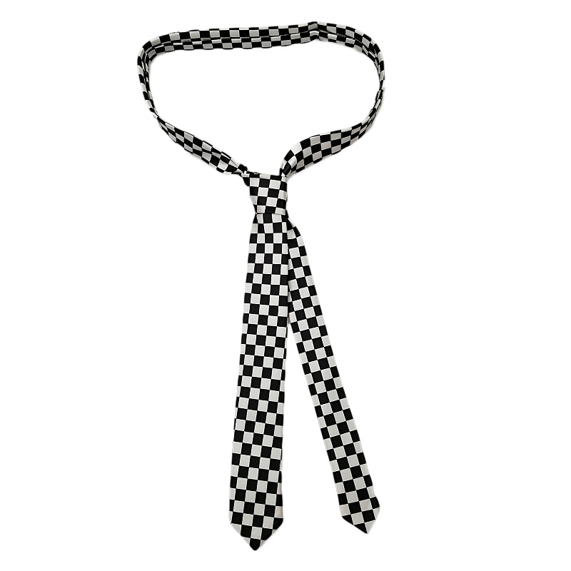Picture of Zebra Leopard Print Love Poker Letters 5cm Matchinging Shirt Ins Student Tie Unisex Versatile Can Be Customized