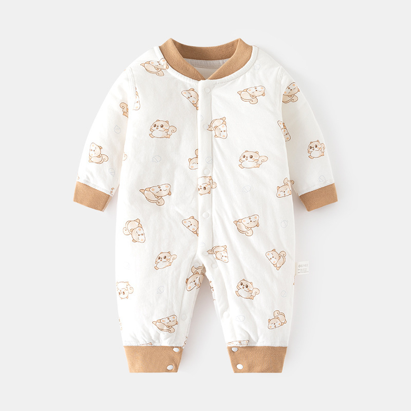 Baby's Cotton-padded jumpsuit Baby's Warm Autumn and Winter Boneless Jacket Thin Cotton Thickened Door-to-Door Climbing Clothes Children's jumpsuit