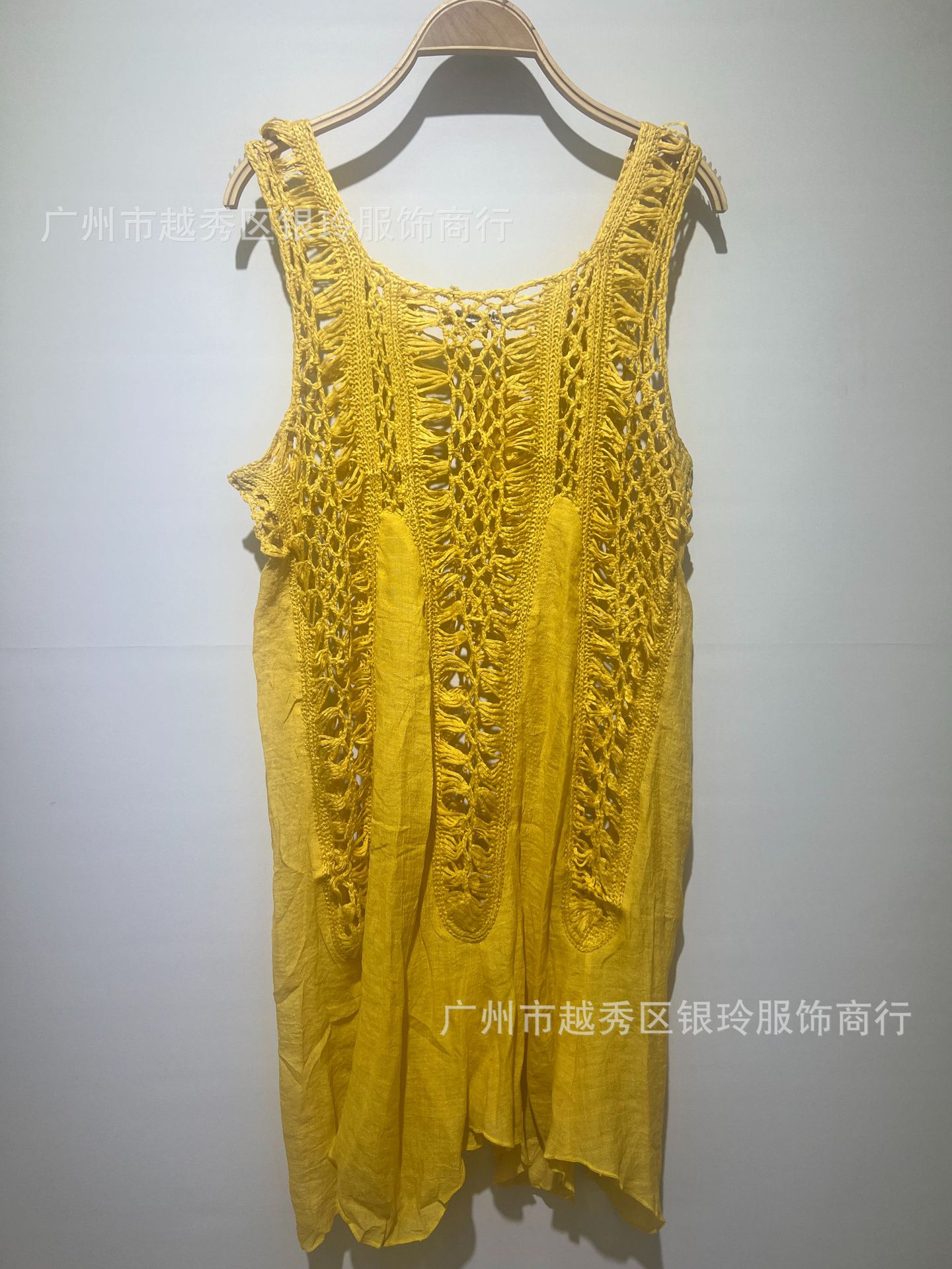 Picture of European and American Bohemian Hand Hook Stitching Slub Cloth Beach Swimsuit Hollow Sunscreen in stock 0439