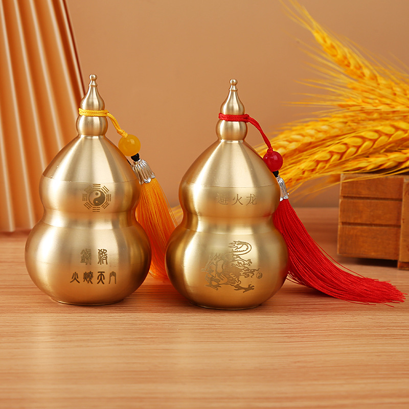 Picture of Brass Fire-Resistant Dragon Vase, Copper Gourd Metal Ornament, Feng Shui Antique Copper Ornament, Copperware Wholesale, Copper Crafts