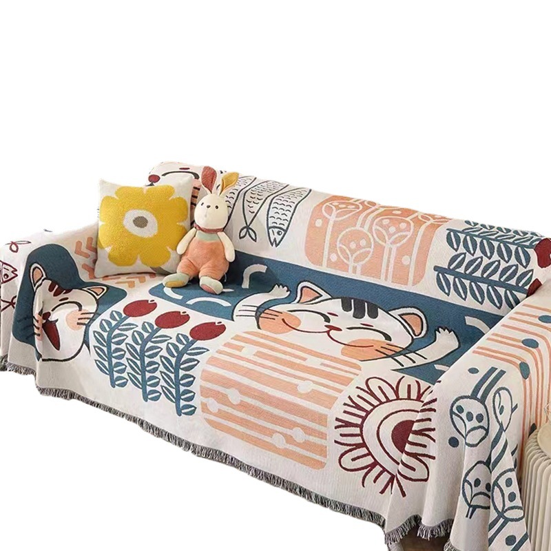 Nordic Style Instagram Style Sofa Blanket Sofa Towel Cover Cloth Outdoor Living Room Sofa Cover Towel Double-sided Backrest Thickened Backrest Towel Camping