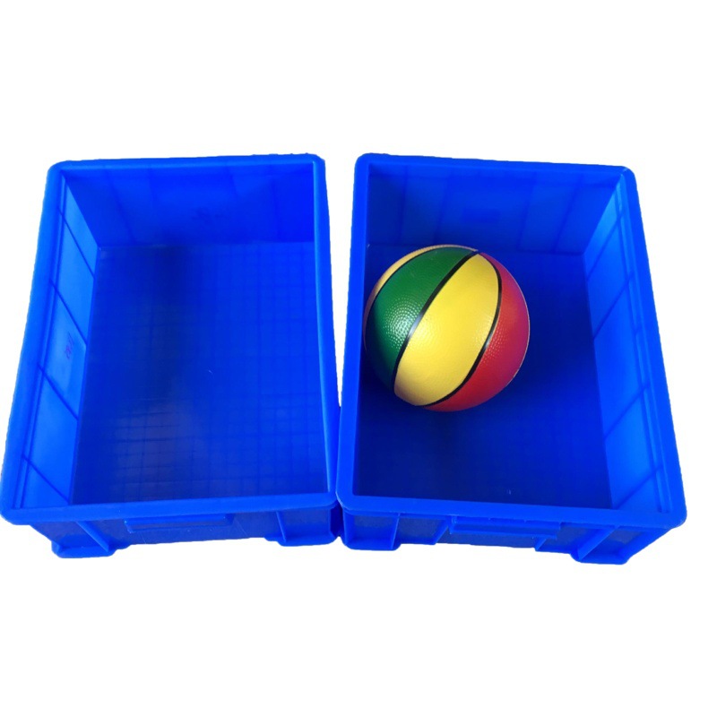 Turnover Box Thickeneded Rectangular Blue Plastic Frame Storage Transfer Logistics Plastic Box Plastic Large Basket with Lid