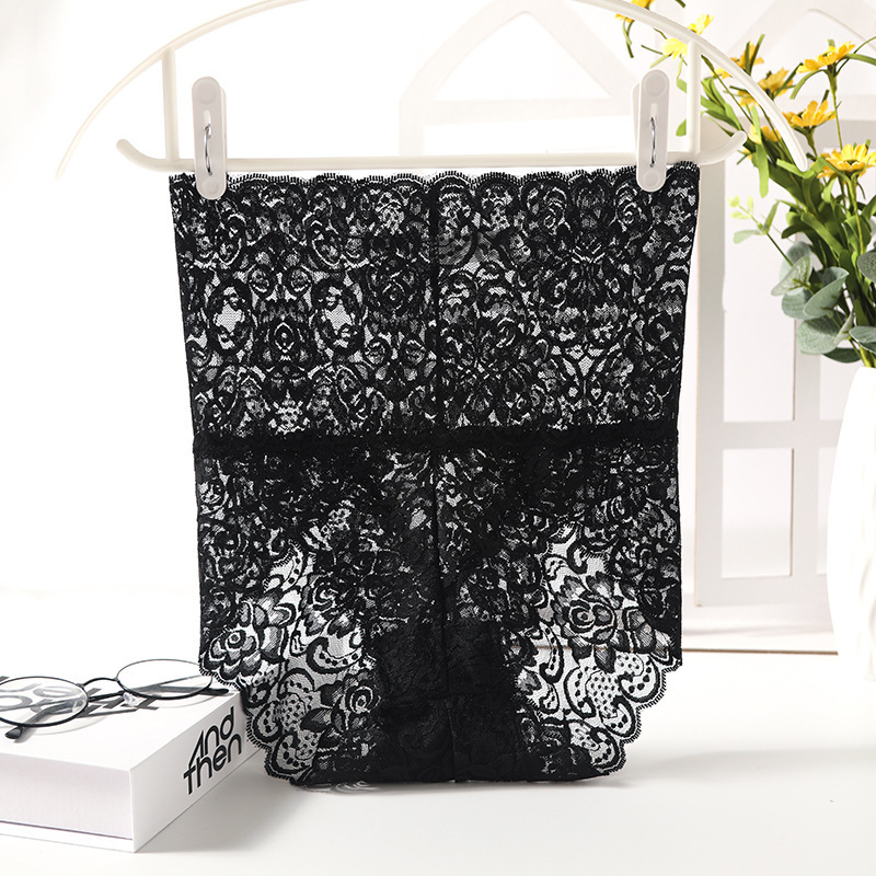 Picture of Cross-border high-waist lace underwear sexy hollow breathable no-hip underwear ladies briefs