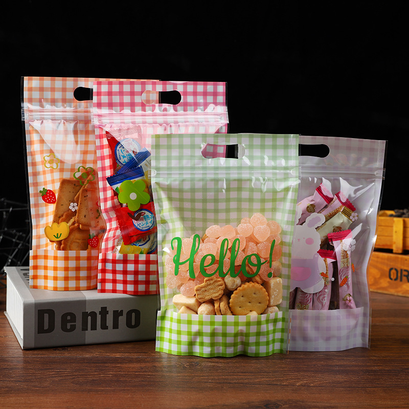 Picture of Little rabbit bear cute cartoon cookie bag snack food packaging bag nougat bag self-sealing zipper bag 50
