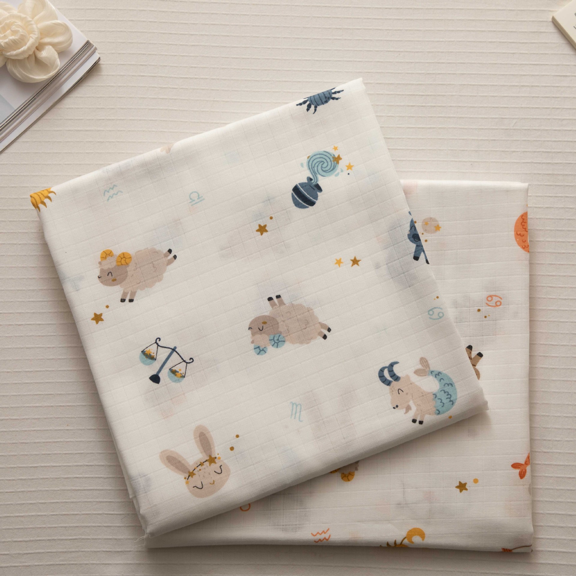 Factory Wholesale Infant and Child Type a Pre-Shrunk 110*90 Non-Fluorescent Plain Weave 40 Count Combed Muslin Double Layer Cotton Gauze