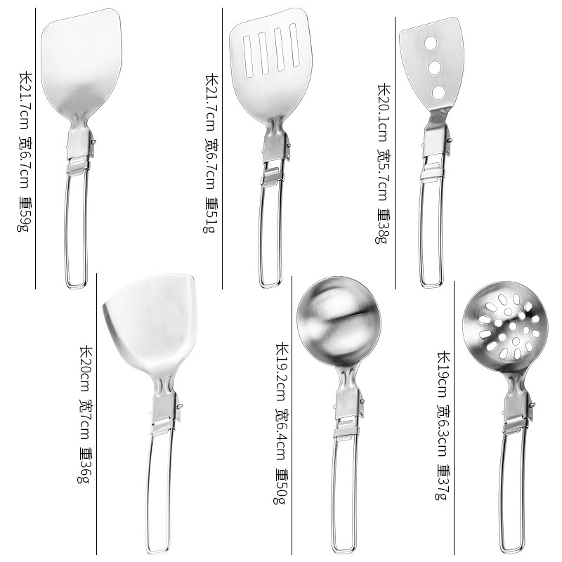 Picture of 304 Stainless Steel Camping Cookware Picnic Portable Multifunctional Storage Set Pot Cookware Set Outdoor Folding Tableware