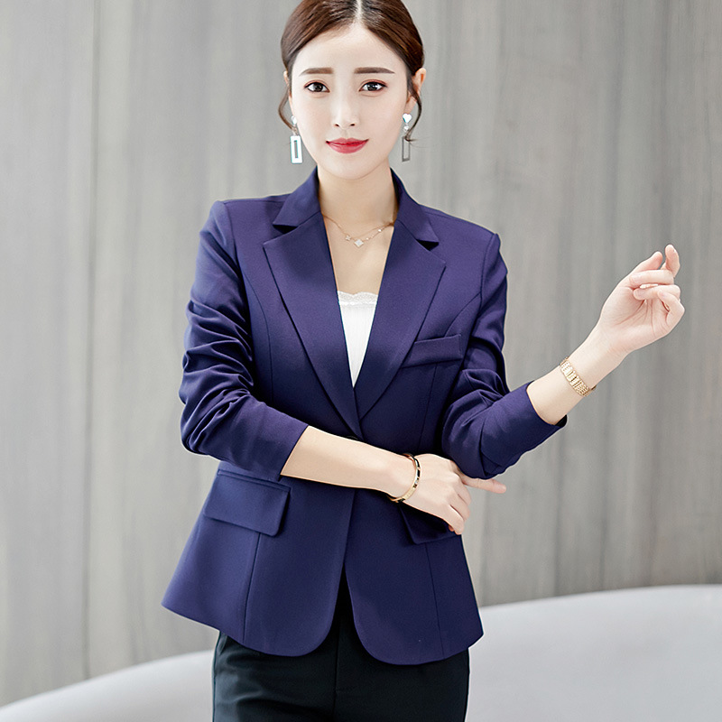 Picture of Spring 2025 New Slim-fit Jacket Solid Color Short Long Sleeve Slim Korean Style Small Suit Women