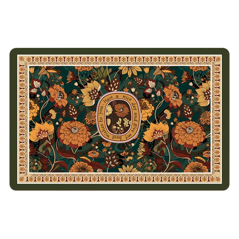 American Retro Semi-circular Bathroom Floor Mat Absorbent Quick-drying Toilet Bathroom Door Mat Diatom Mud Non-slip Door Mat