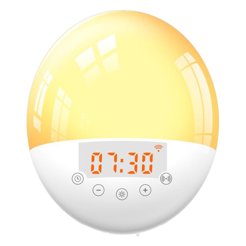 WiFi smart wake-up light LED alarm clock Alexa voice control multifunctional colorful color changing bedside night light