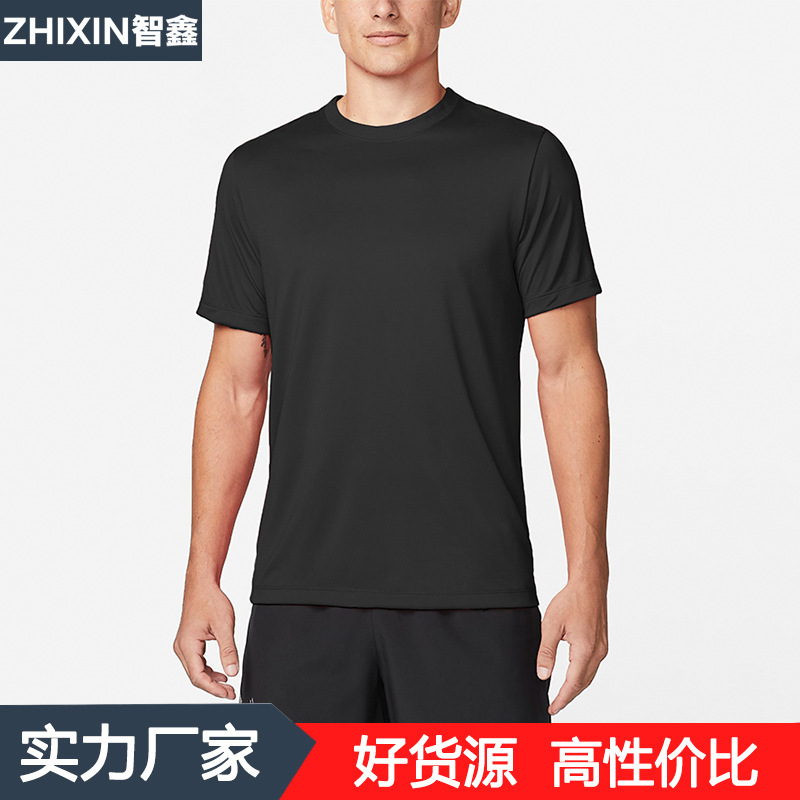 Summer Large Size Sports Short-sleeved T-shirt Men's Round Neck Casual Fitness Breathable Quick-drying Clothes Cross-border Outdoor Running Short-sleeved