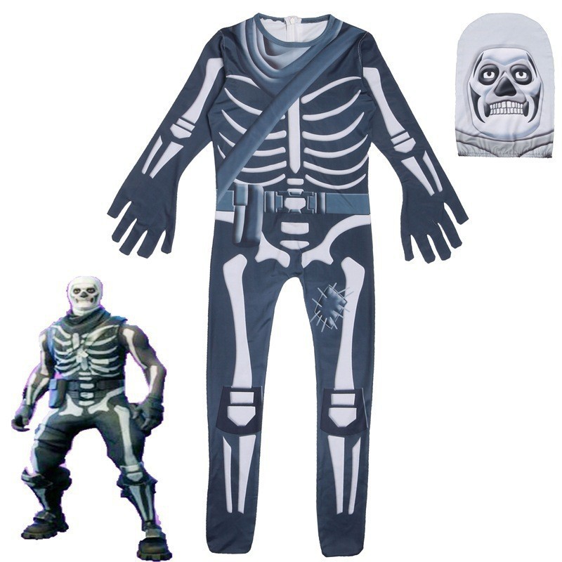 20.21million Halloween Costume Skeleton Knight Gingerbread Man Ghost Face Tight Jumpsuit Fortress Night Children Performance Clothes