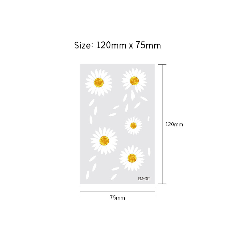 Picture of New Waterproof Sweat-proof Flower Tattoo Sticker Small Fresh Daisy Women's Face Arm Temporary Tattoo Sticker