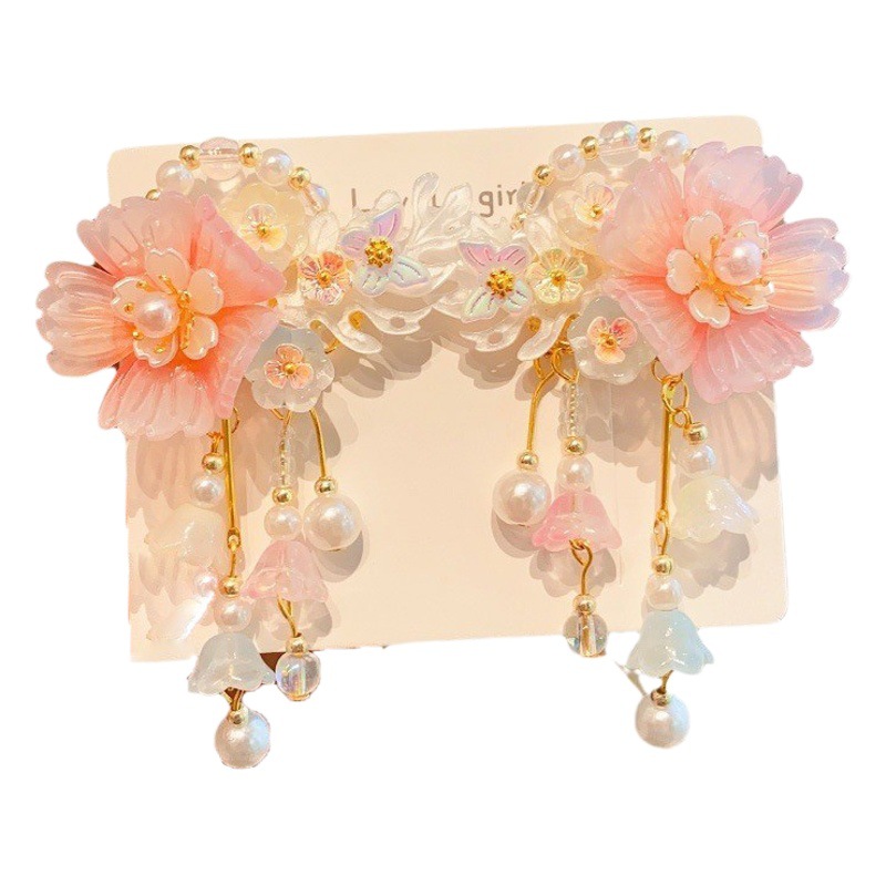 Children's ancient style hairpin Hanfu hair accessories girls' bow tassel hairpin baby super fairy ancient costume chinese style headdress