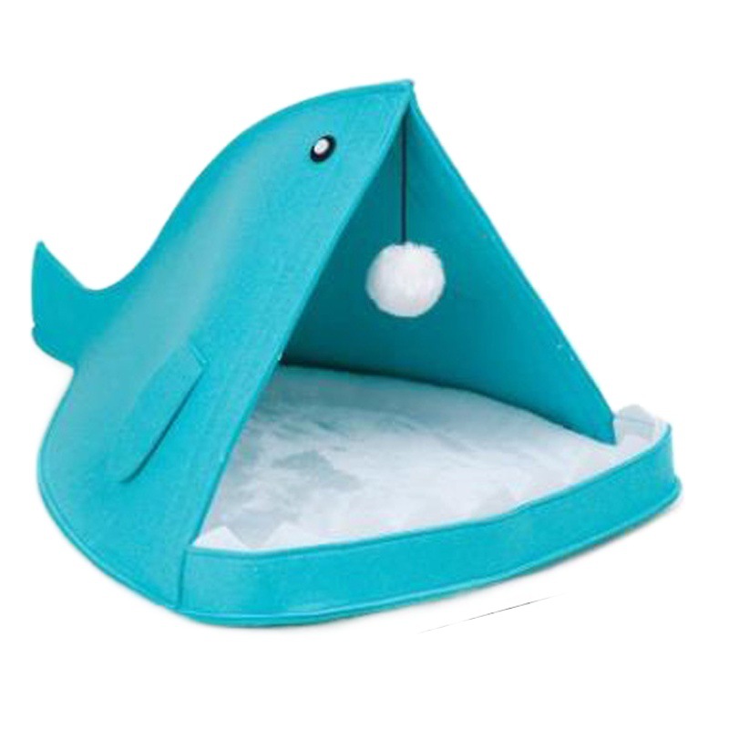 Factory wholesale felt shark cat nest removable and washable pet nest four seasons available cat nest with logo handmade