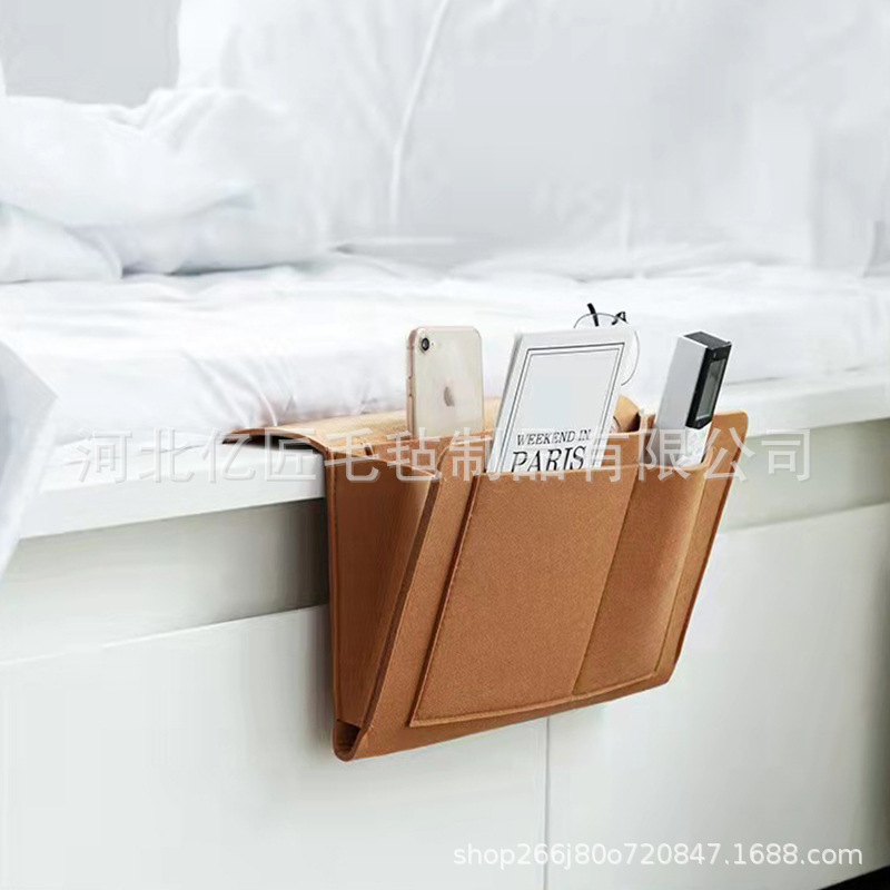 Picture of Felt Bedside Storage Bag Living Room Sofa Side Felt Bag Home Book Storage Bag Dormitory Bedside Storage Hanging Bag