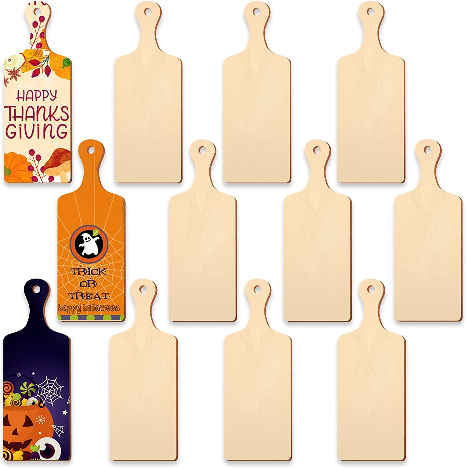 Mini wooden chopping board DIY wood chips cross-border children graffiti handmade wood chips Christmas family party decorative cards