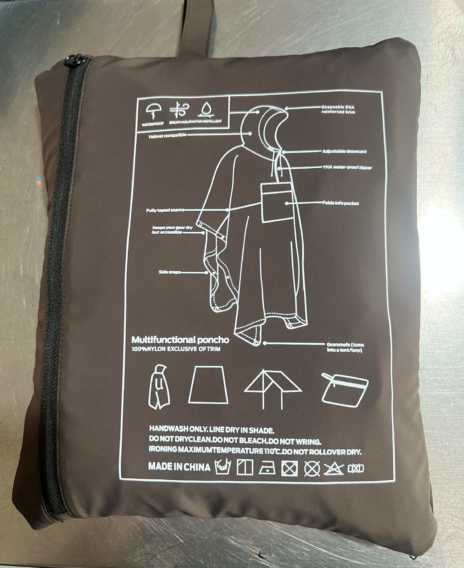 Picture of Tactical Raincoat Outdoor Waterproof Multi-function Anti-rainstorm Pressure Glue Rain Travel Mountaineering Fishing Camping Portable Folding