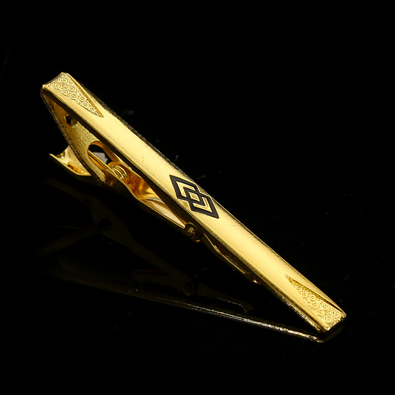 Picture of Men's fashion business simple trendy pure metal tie clip geometric high-end men's personalized suit accessories collar clip