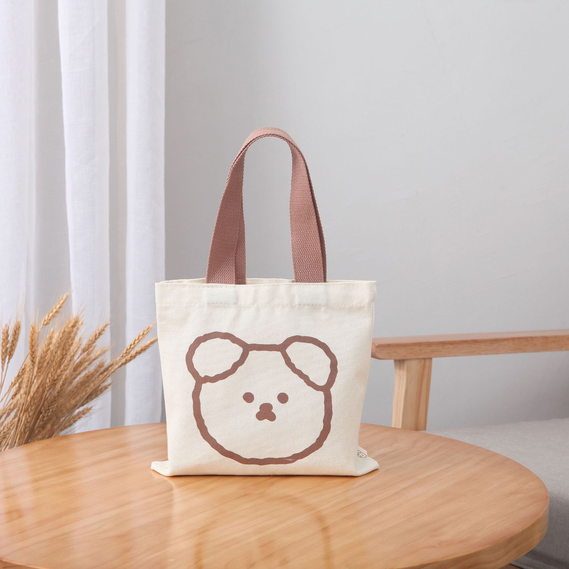 Manufacturers in stock hand-held canvas bag blank color printing cartoon shopping bag advertising packaging bag wholesale