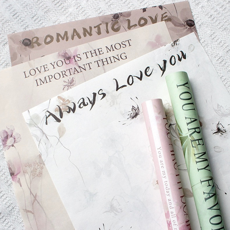 Ink and wash wind spring warm sun wrapping paper flowers bouquet flower wrapping material floral shop materials waterproof cotton paper new
