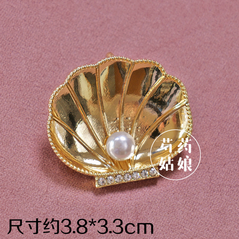 Picture of New Product Mother-Of-Pearl Brooch Jewelry/Intangible Cultural Heritage National Style Dot Green Base Embryo/National Style Holiday Event Handmade DIY Materials
