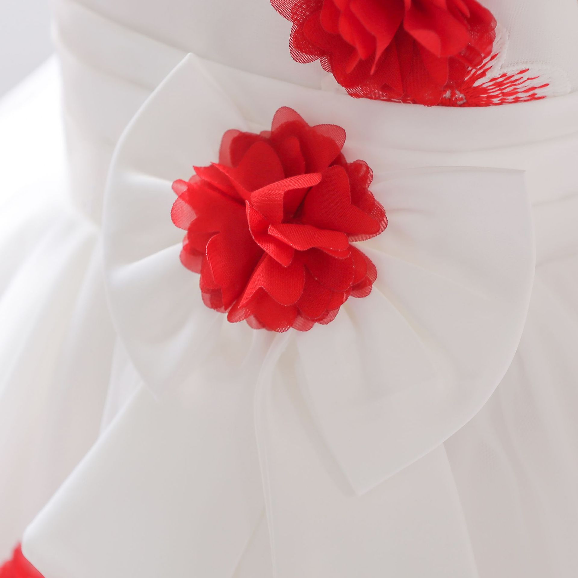 Picture of 2024 new baby princess dress embroidered flower wedding dress trailing baby wash dress cotton kids