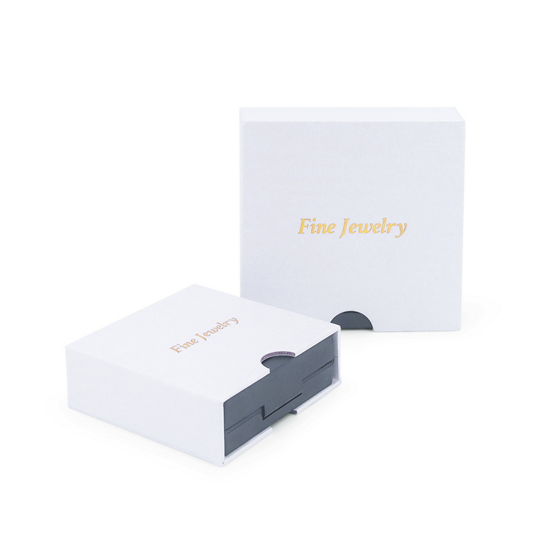 WILSHENG Jewelry White Jewelry Box Drawer Type PE Transparent Film Packaging Box Ring Earrings Necklace Box