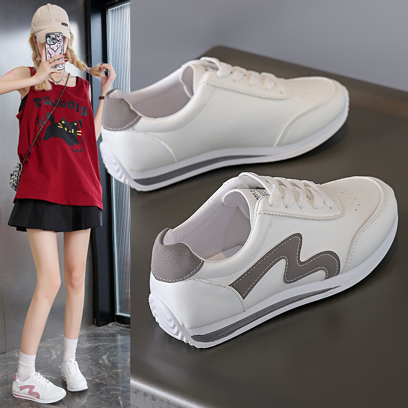 Forrest Gump Shoes Women's Shoes 2024 New Spring and Autumn Casual Leather Flat Shoes Breathable Student Fashion Soft Sole White Shoes