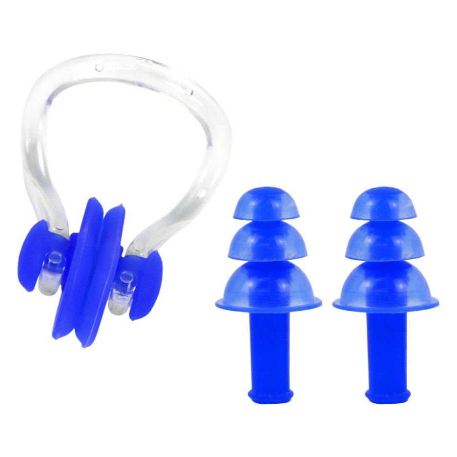 Factory wholesale earplug nose clip silicone box nose clip earplug set swimming equipment supplies children adult waterproof