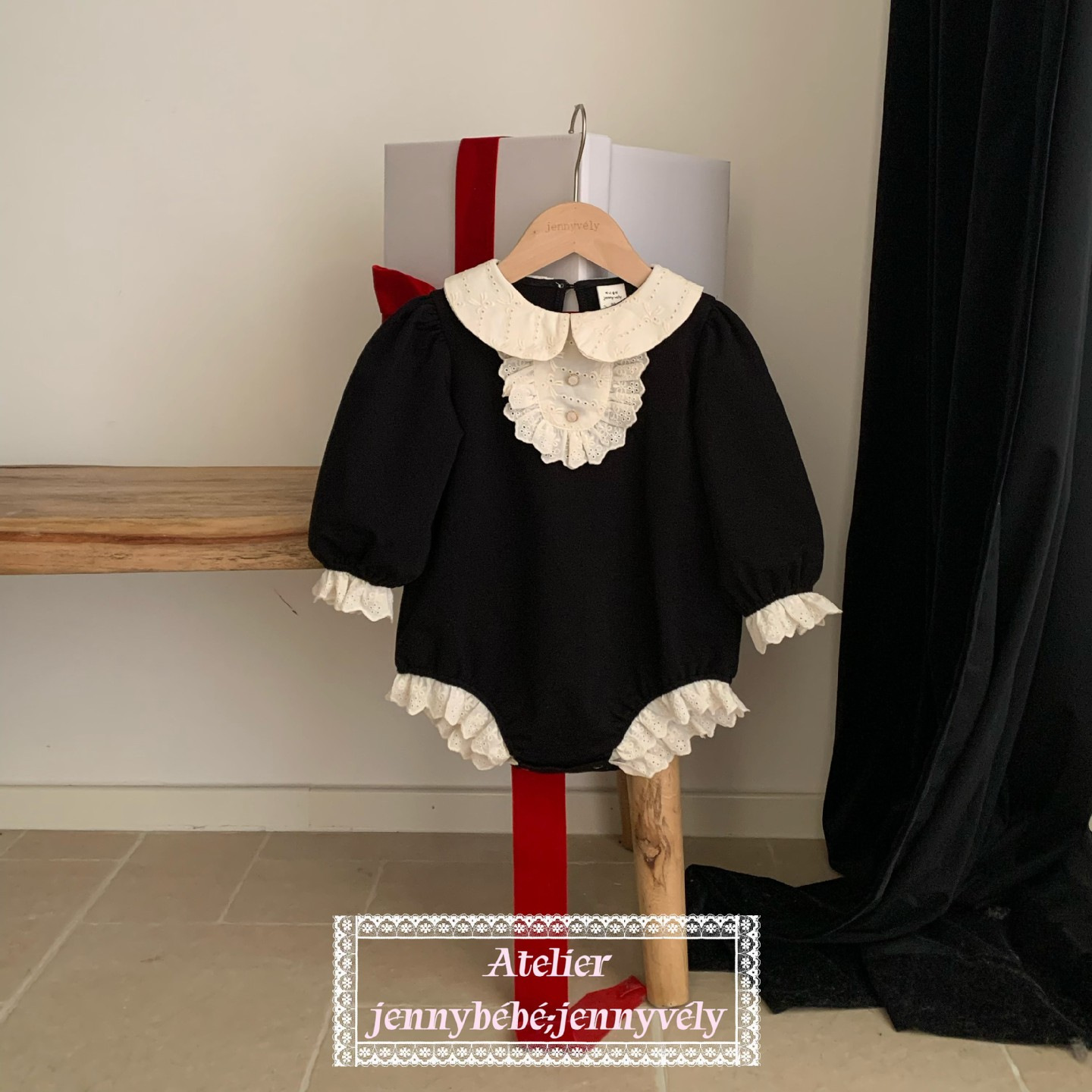 Picture of Jenny's 2025 New Autum Style Infant Hepburn Style Romper Korean Style Baby Girl Lace Princess Harem