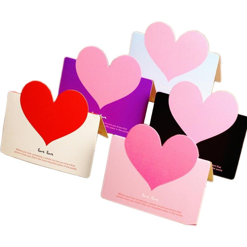 Wholesale Heart-Shaped Greeting Cards Custom-Made DIY Creative Blessings Blank Heart Thanksgiving Valentine's Day Flower Shop Small Cards
