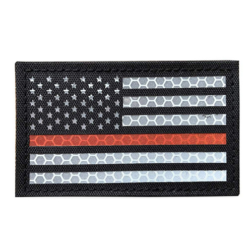 Picture of Haike Outdoor Spot Laser Cut American Ir Reflective Tactical Morale Badge Reflective Velcro Strip Flag