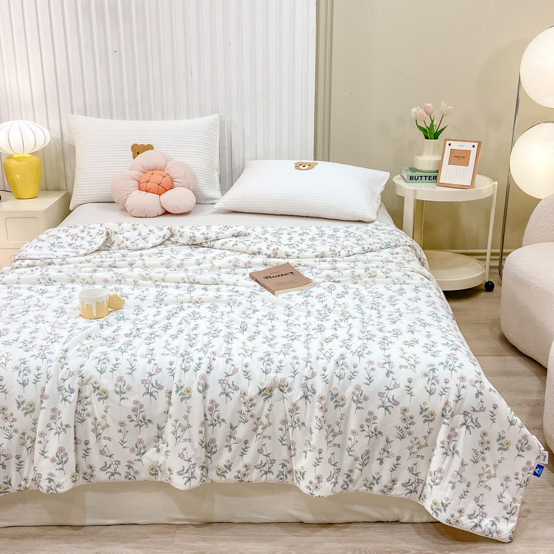 Picture of Summer quilt class a maternal and infant grade cool silk summer cool quilt watermelon quilt solid color air conditioning quilt washable summer ice silk thin quilt