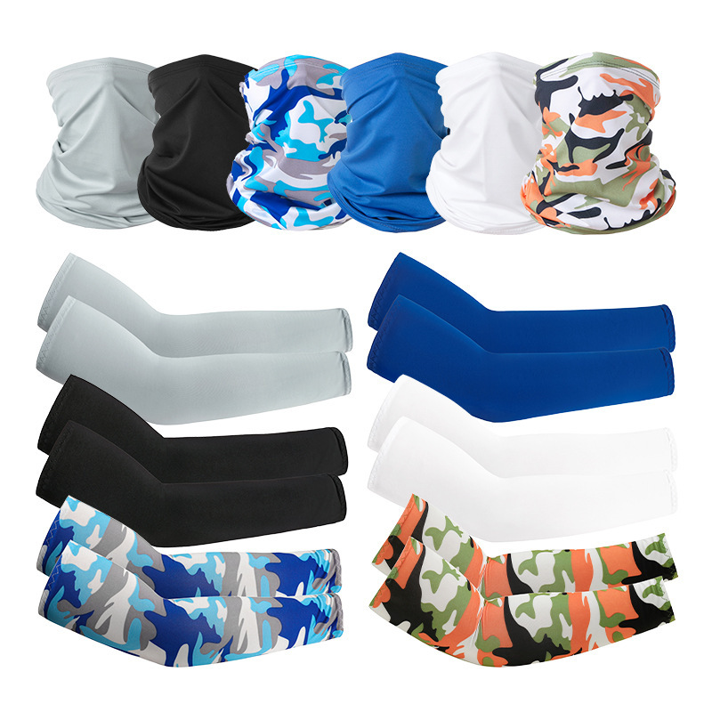 Summer Outdoor Sports Sunscreen Ice Silk Sleeves Digital Printing Camouflage Army Fan Arm Anti-UV Breathable Sleeves