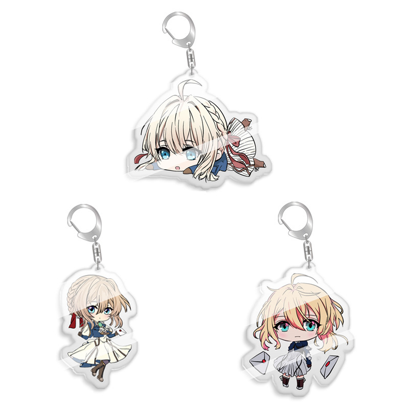 Picture of Cartoon anime peripheral Violet eternal garden transparent keychain Violet acrylic pendant in stock
